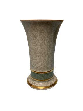 Vintage MCM Thorkild Olsen Royal Copenhagen Vase Crackle Glaze Vase
